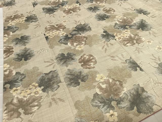 平和屋着物●本場大島紬 白大島 一元7マルキ 総絣 草花文 正絹 逸品 AABA0140zg