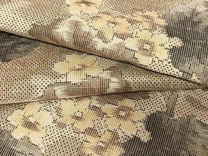 平和屋着物●本場大島紬 白大島 一元7マルキ 総絣 草花文 正絹 逸品 AABA0140zg