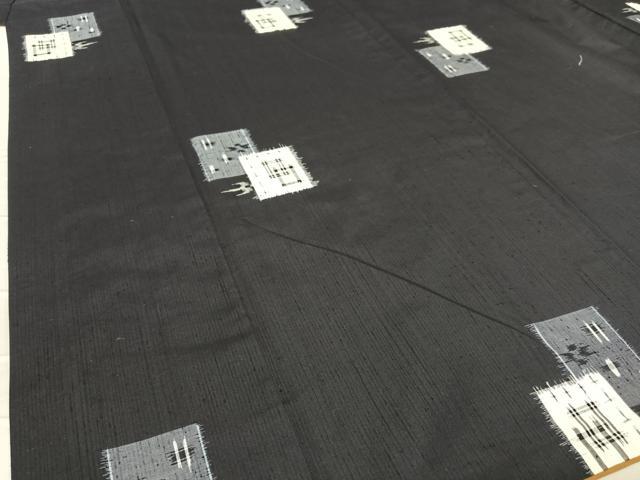 平和屋着物●上質な紬　色紙重ね飛鳥文　正絹　逸品　AABA0142zg