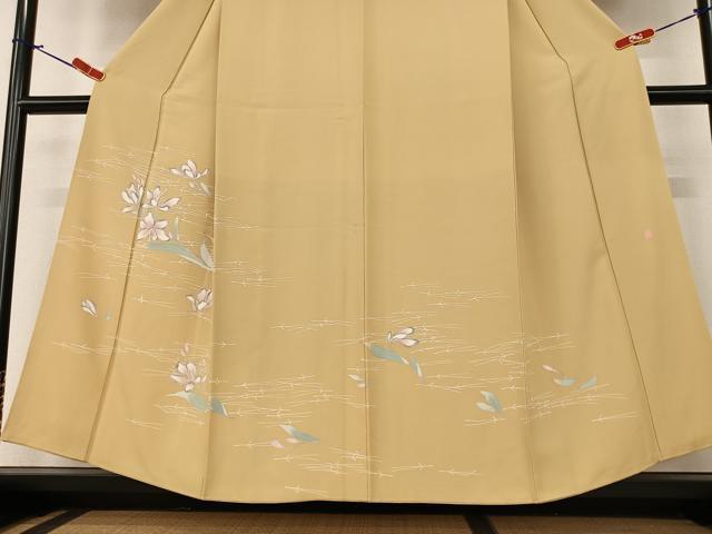 平和屋着物●訪問着 友禅 作家物 枝花文 敷松葉 正絹 逸品 AABA0144zg
