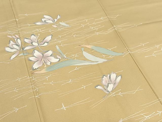 平和屋着物●訪問着 友禅 作家物 枝花文 敷松葉 正絹 逸品 AABA0144zg