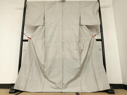 平和屋着物●本場縞大島紬 白大島 正絹 逸品 AABA0154zg