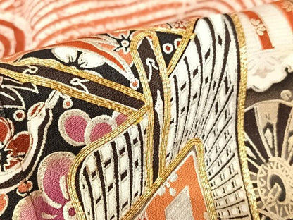 平和屋着物●豪華振袖 駒刺繍 御所車花文 暈し染め 金彩 正絹 逸品 AABA0176zg