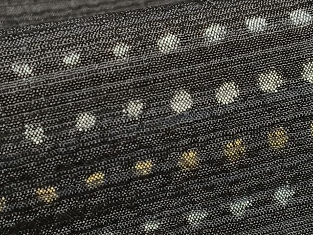 平和屋着物●上質な紬 ちぢみ織 段違い文 正絹 逸品 AABA0182zg