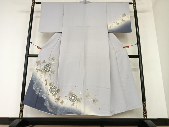 平和屋着物●太田洋 訪問着 花唐草文 暈し染め 金彩 正絹 逸品 AABA0183zg
