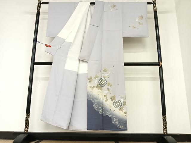 平和屋着物●太田洋 訪問着 花唐草文 暈し染め 金彩 正絹 逸品 AABA0183zg