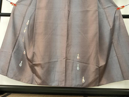平和屋着物●訪問着 紬地 手描き 瓢箪花文 暈し染め 正絹 逸品 AABA0184zg
