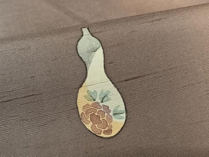 平和屋着物●訪問着 紬地 手描き 瓢箪花文 暈し染め 正絹 逸品 AABA0184zg