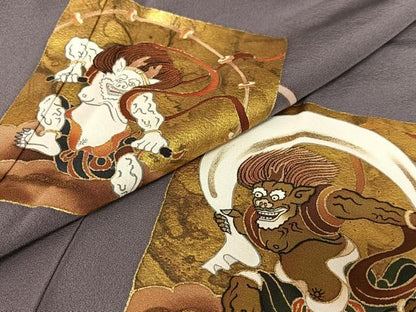 平和屋着物●訪問着　作家物　風神雷神　正絹　逸品　AABA0188zg