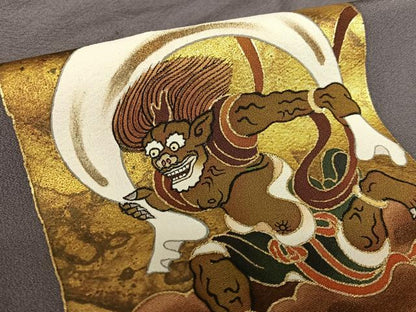 平和屋着物●訪問着　作家物　風神雷神　正絹　逸品　AABA0188zg