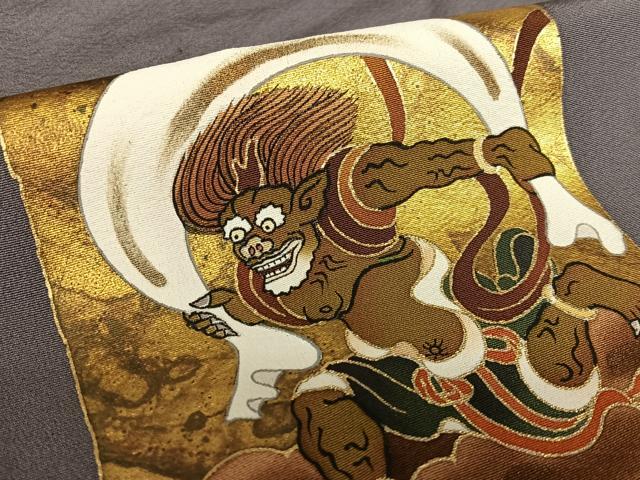 平和屋着物●訪問着　作家物　風神雷神　正絹　逸品　AABA0188zg