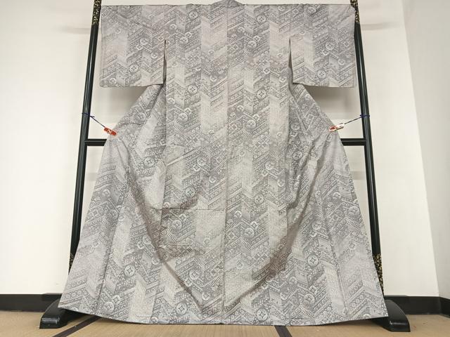 平和屋着物●都喜ヱ門　本場大島紬　白大島　一元7マルキ　総絣　花丸文　藤絹織物謹製　正絹　逸品　AABA0202zg