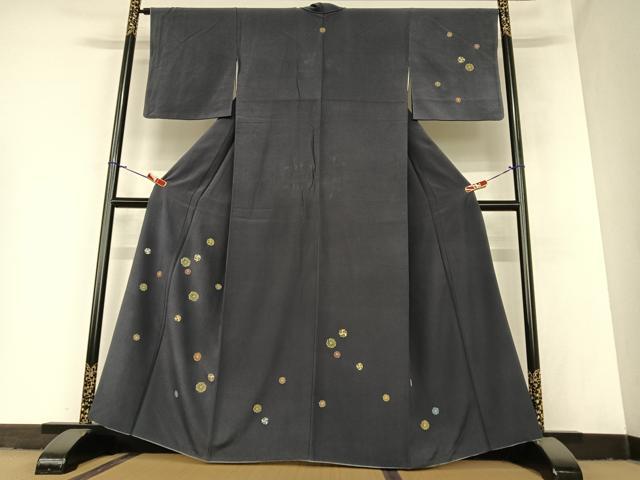 平和屋着物●訪問着 友禅 駒刺繍 風車 金彩 正絹 逸品 AABA0230zg