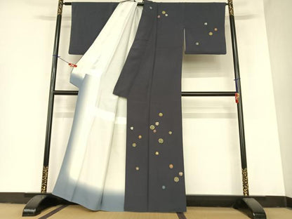 平和屋着物●訪問着 友禅 駒刺繍 風車 金彩 正絹 逸品 AABA0230zg