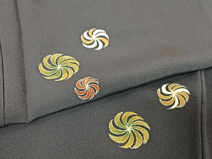 平和屋着物●訪問着 友禅 駒刺繍 風車 金彩 正絹 逸品 AABA0230zg