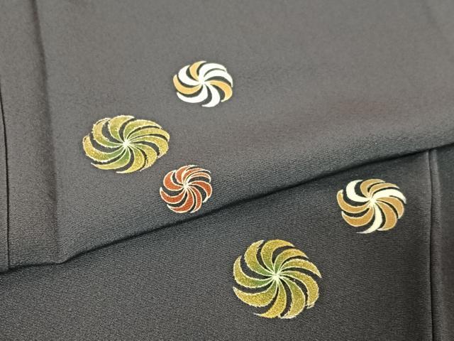 平和屋着物●訪問着 友禅 駒刺繍 風車 金彩 正絹 逸品 AABA0230zg