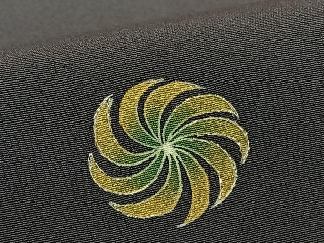 平和屋着物●訪問着 友禅 駒刺繍 風車 金彩 正絹 逸品 AABA0230zg