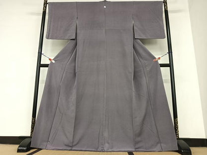 平和屋着物●上質な色無地 葡萄鼠色 正絹 逸品 AABA0233zg