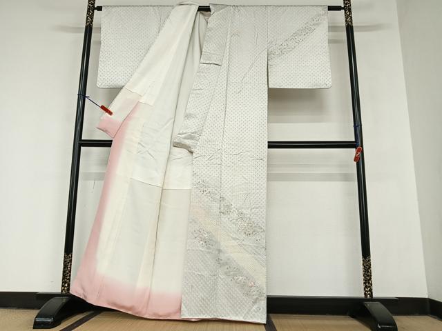 平和屋着物●訪問着 絞り 刺繍 吹き寄せ花文 金彩 正絹 逸品 AABA0237zg
