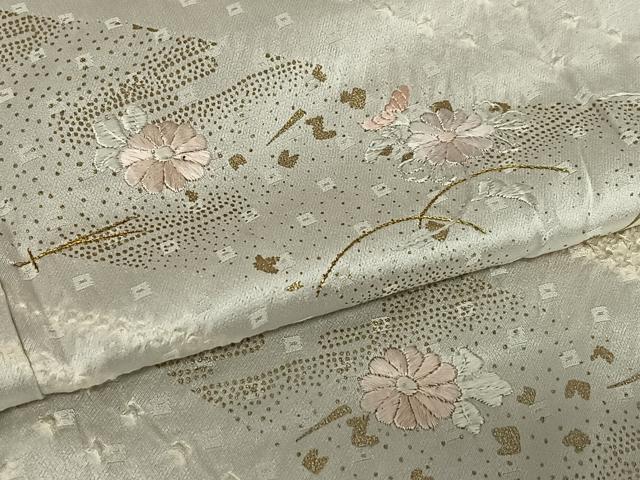 平和屋着物●訪問着 絞り 刺繍 吹き寄せ花文 金彩 正絹 逸品 AABA0237zg