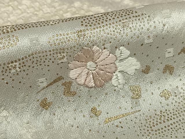 平和屋着物●訪問着 絞り 刺繍 吹き寄せ花文 金彩 正絹 逸品 AABA0237zg