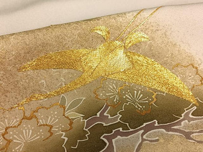 平和屋着物●豪華色留袖 友禅 駒刺繍 飛鶴笠松文 暈し染め 金彩 松坂屋扱い 正絹 逸品 AABA0238zg