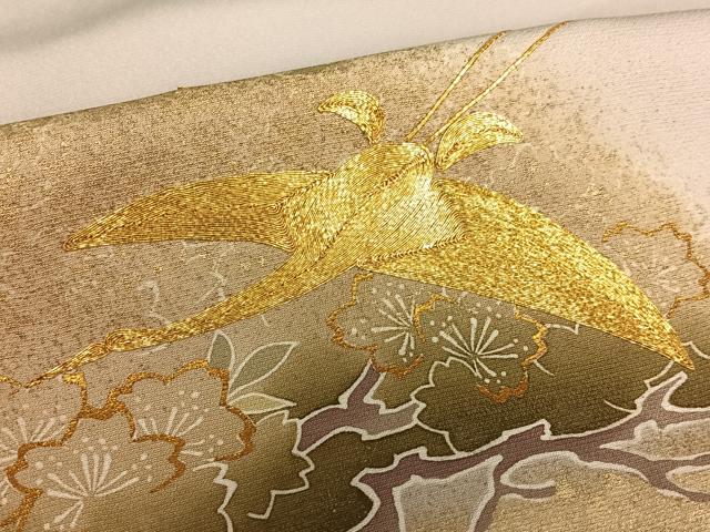 平和屋着物●豪華色留袖 友禅 駒刺繍 飛鶴笠松文 暈し染め 金彩 松坂屋扱い 正絹 逸品 AABA0238zg