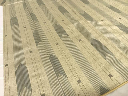 平和屋着物●上質な紬 矢羽根間道 正絹 逸品 AABA0252zg