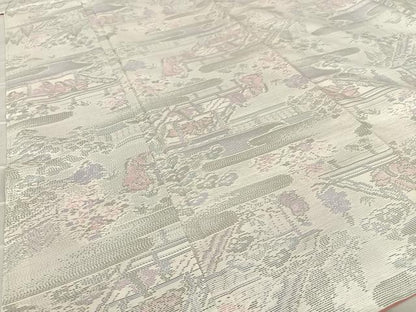 平和屋着物●本場大島紬 人物風景花文 正絹 逸品 未使用 AABA0257zg