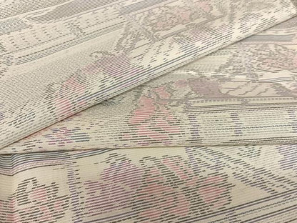 平和屋着物●本場大島紬 人物風景花文 正絹 逸品 未使用 AABA0257zg