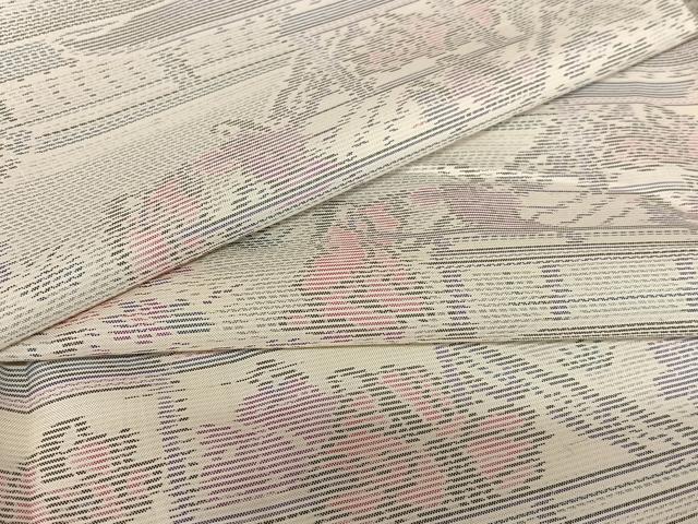 平和屋着物●本場大島紬 人物風景花文 正絹 逸品 未使用 AABA0257zg
