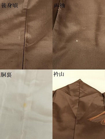 平和屋着物●訪問着　紬地　流水文　金彩　正絹　逸品　AABA0261zg