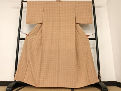平和屋着物●上質な小紋 菱文 正絹 逸品 AABA0262zg