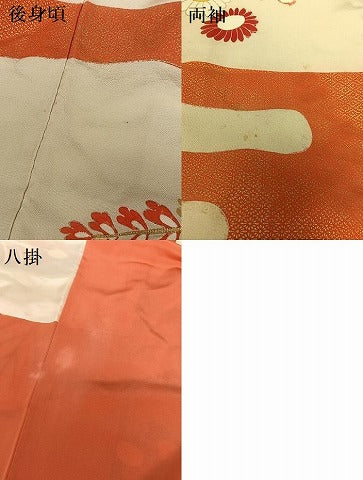 平和屋着物●豪華振袖 草花文 暈し染め 金彩 金銀糸 正絹 逸品 AABA0272zg