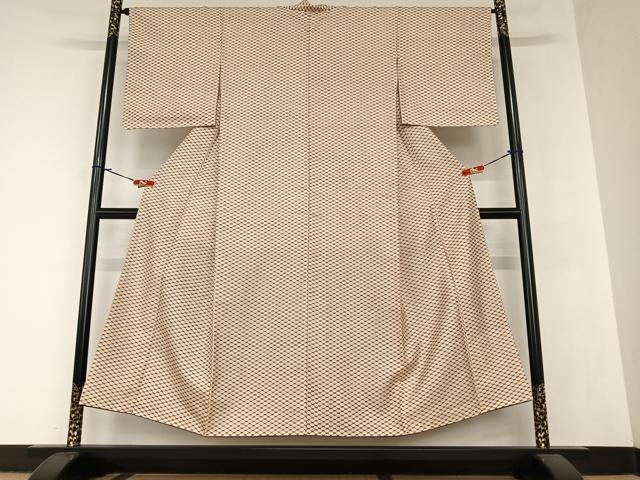 平和屋着物●お召 菱文 正絹 逸品 AABA0275zg