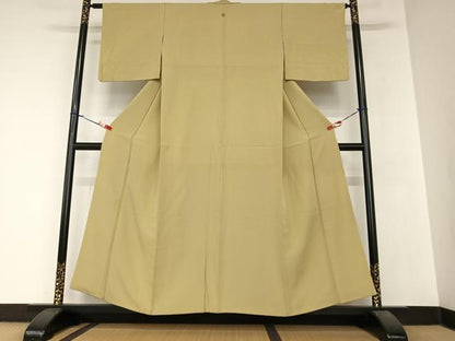 平和屋着物●上質な色無地 朽葉色 正絹 逸品 AABA0279zg