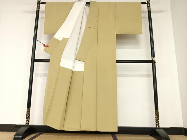平和屋着物●上質な色無地 朽葉色 正絹 逸品 AABA0279zg