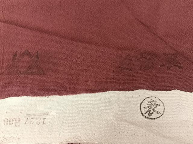 平和屋着物●上質な小紋 舞花文 金彩 反端付き 正絹 逸品 AABA0292zg