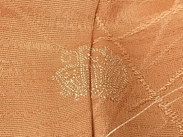 平和屋着物●上質な色無地　甚三紅色　正絹　逸品　AABA0300zg