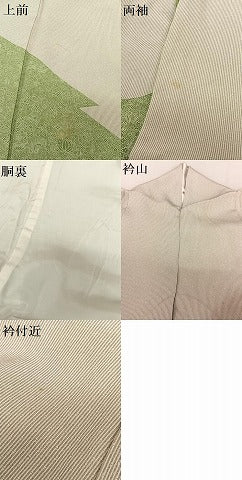 平和屋着物●二代目　西崎緑　江戸小紋　宝尽くし文　竹縞　正絹　逸品　AABA0307zg