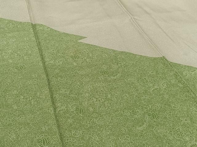 平和屋着物●二代目　西崎緑　江戸小紋　宝尽くし文　竹縞　正絹　逸品　AABA0307zg
