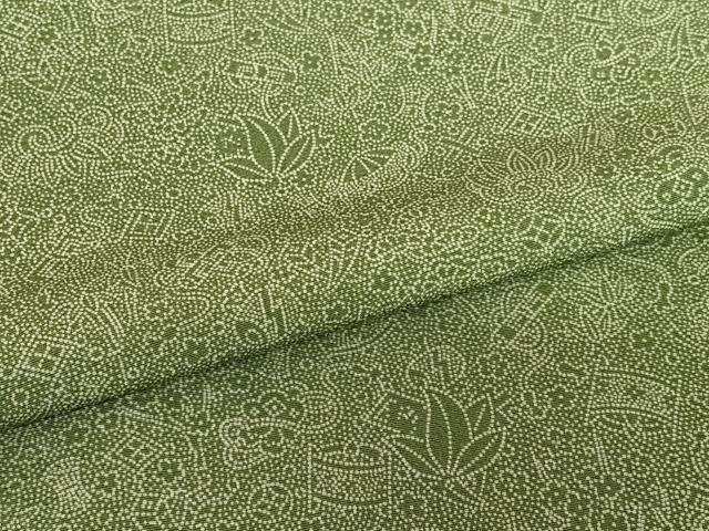 平和屋着物●二代目　西崎緑　江戸小紋　宝尽くし文　竹縞　正絹　逸品　AABA0307zg