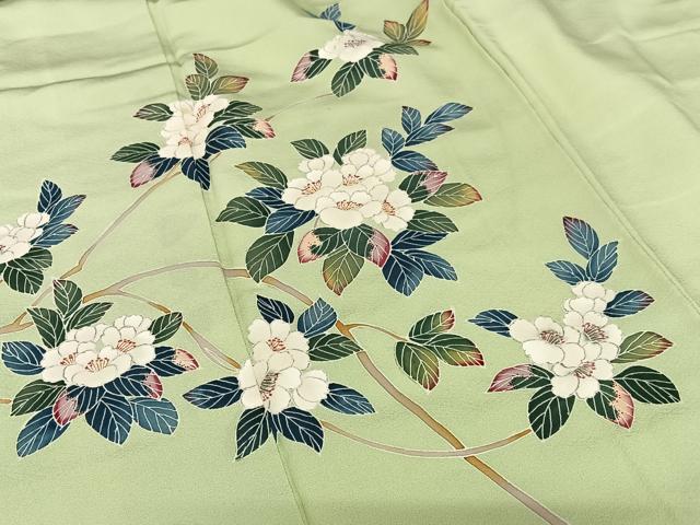 平和屋着物●訪問着 友禅 作家物 靜山 枝花文 正絹 逸品 AABA0313zg