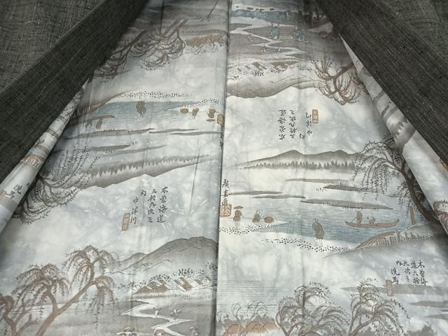 平和屋着物●男性 紬 アンサンブル 檳榔子染色 正絹 逸品 AABA0324zg