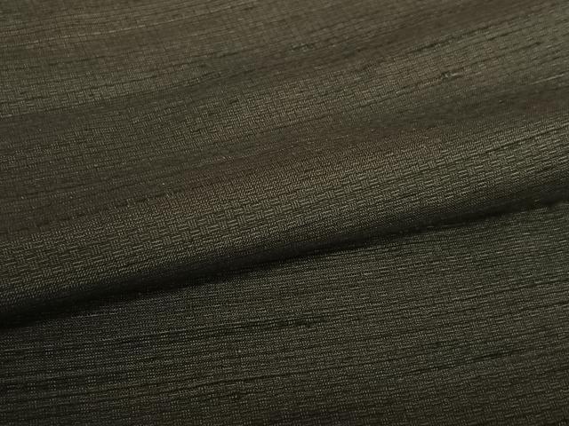 平和屋着物●男性 紬 アンサンブル 網代文様 黒鳶色 正絹 逸品 AABA0330zg