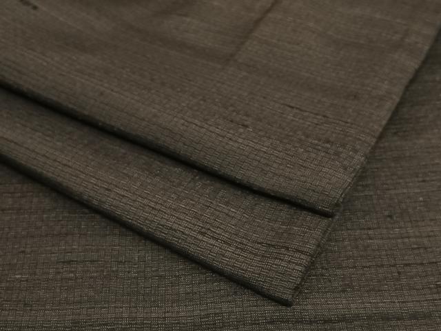 平和屋着物●男性 紬 アンサンブル 網代文様 黒鳶色 正絹 逸品 AABA0330zg