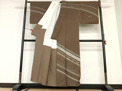 平和屋着物●訪問着　絞り　中国三大刺繍　スワトウ刺繍　汕頭刺繍　宝尽くし花松文　正絹　逸品　AABA0337zg