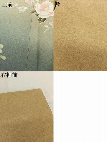平和屋着物●池坊保子 訪問着 友禅 草花文 暈し染め 正絹 逸品 AABA0338zg