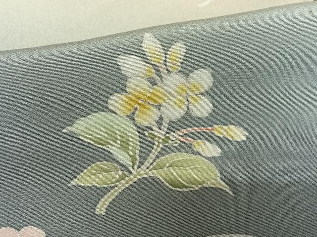 平和屋着物●池坊保子 訪問着 友禅 草花文 暈し染め 正絹 逸品 AABA0338zg