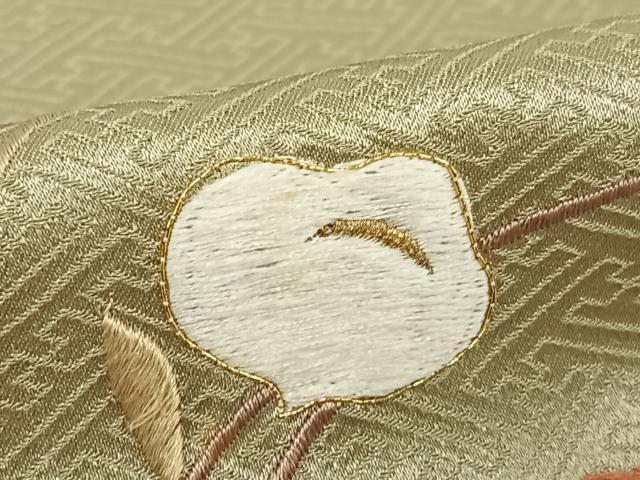 平和屋着物●訪問着　駒刺繍　地紙花文　暈し染め　金彩　正絹　逸品　AABA0339zg